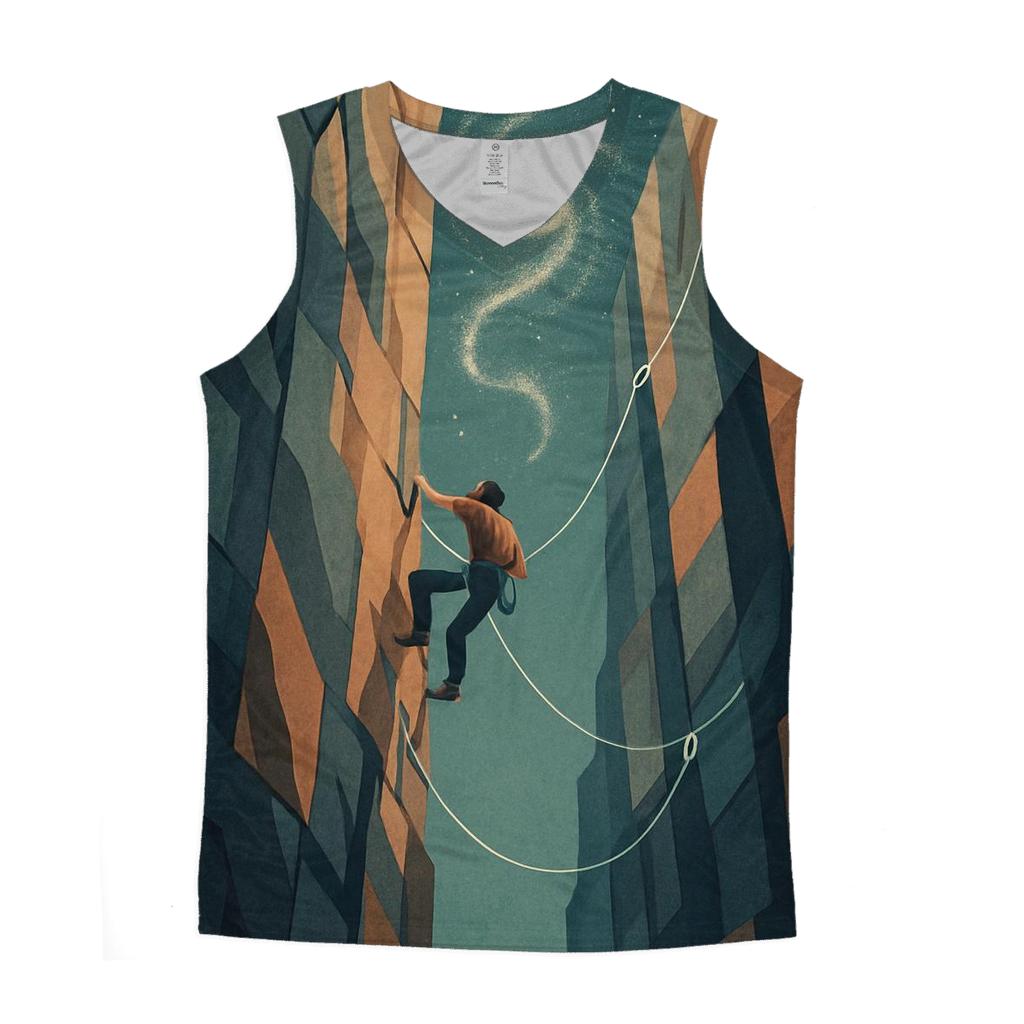 Gravity Well Rock Climbing Study personalized athletic tanks