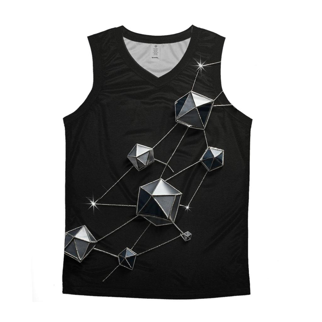 Charcoal Star Map Facets casual summer tank tops