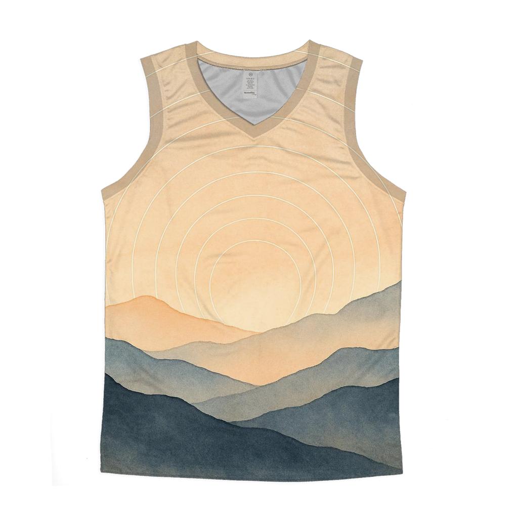 Mountain Breath Geometry trendy fitted tank tops