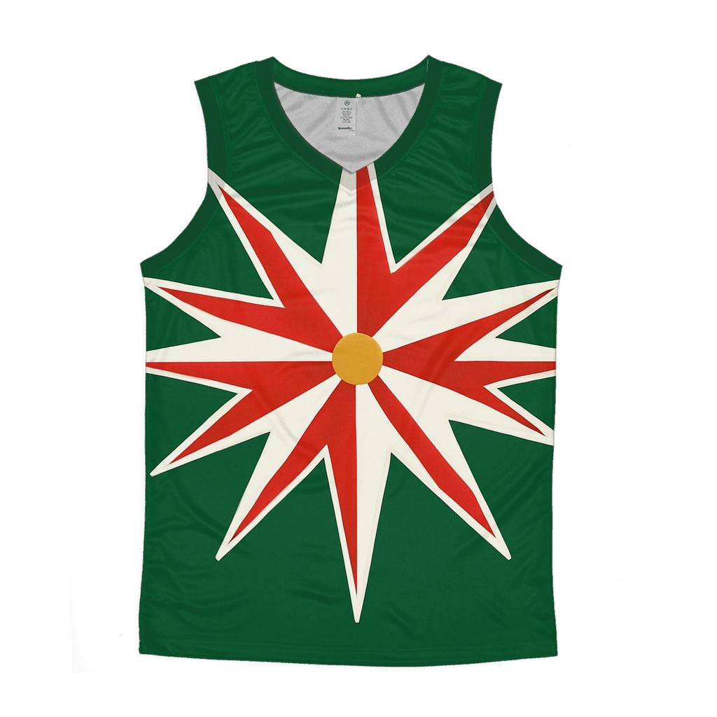 Candy Cane Polar Starburst graphic print tank tops
