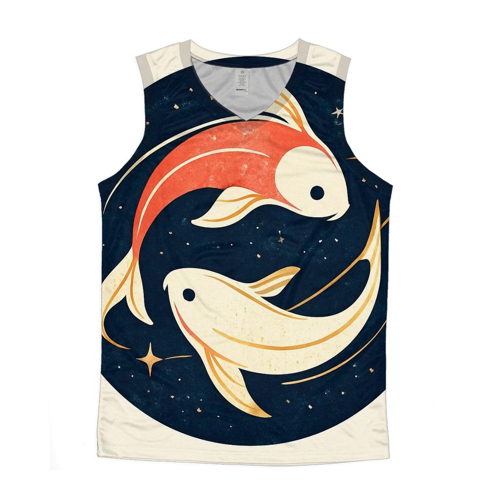 Koi Fish Orbit Yin Yang Emblem personalized athletic tanks