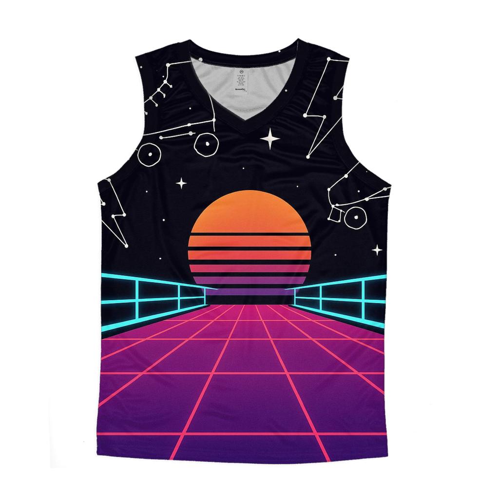 Neon Roller Rink Constellation trendy fitted tank tops