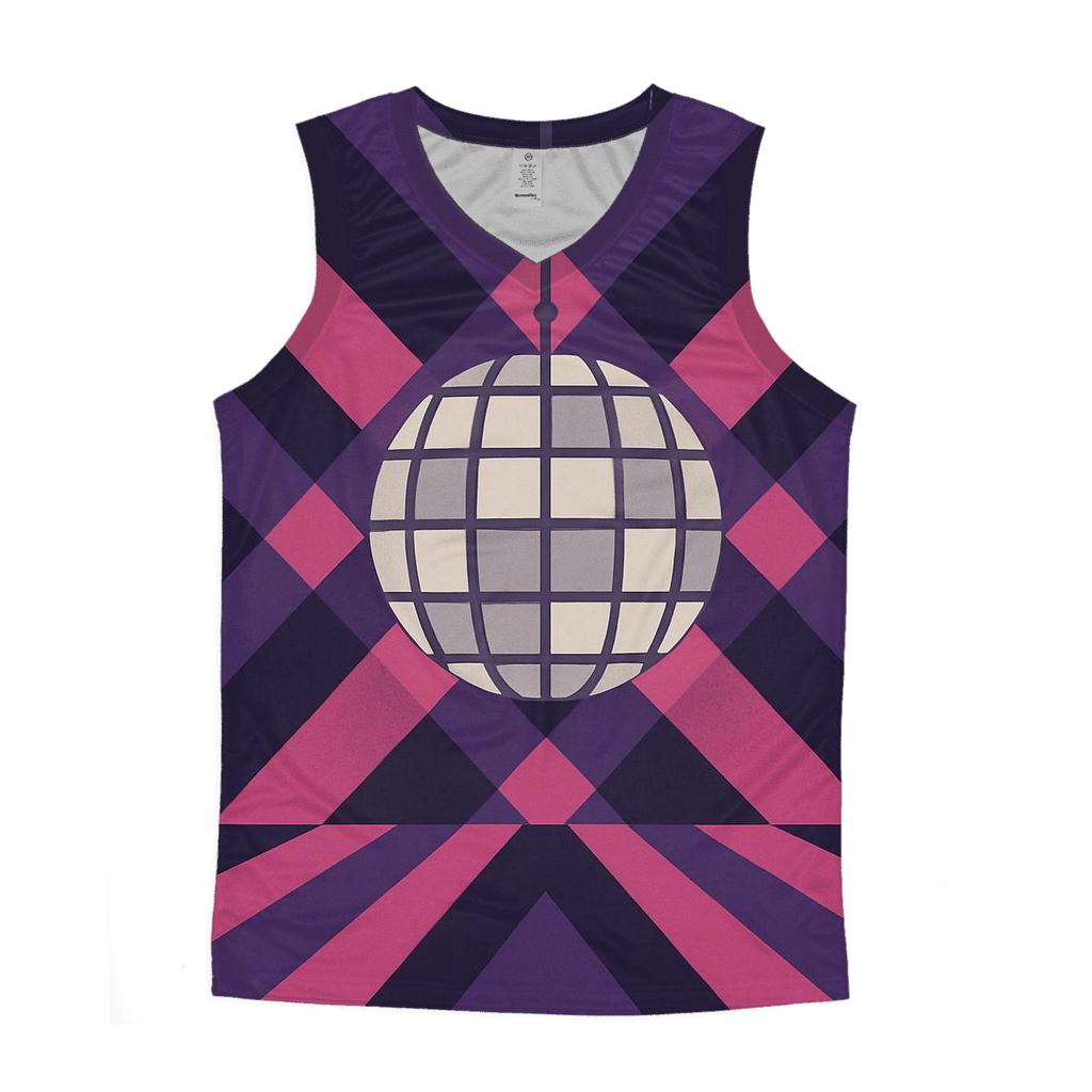 Disco Night Geometric Spotlight Grid personalized athletic tanks