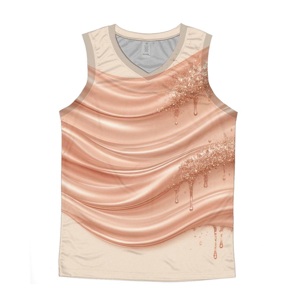 Rose Gold Shimmer Tides cotton sleeveless tops