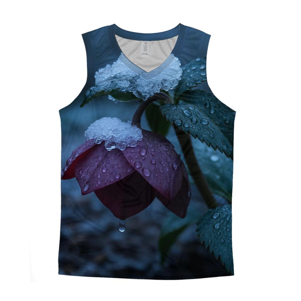 Hellebore Bloom After Wet Snowfall stylish racerback tanks