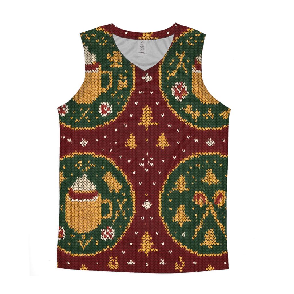 Ski Lodge Cocoa Cup Medallion Design stylish racerback tanks