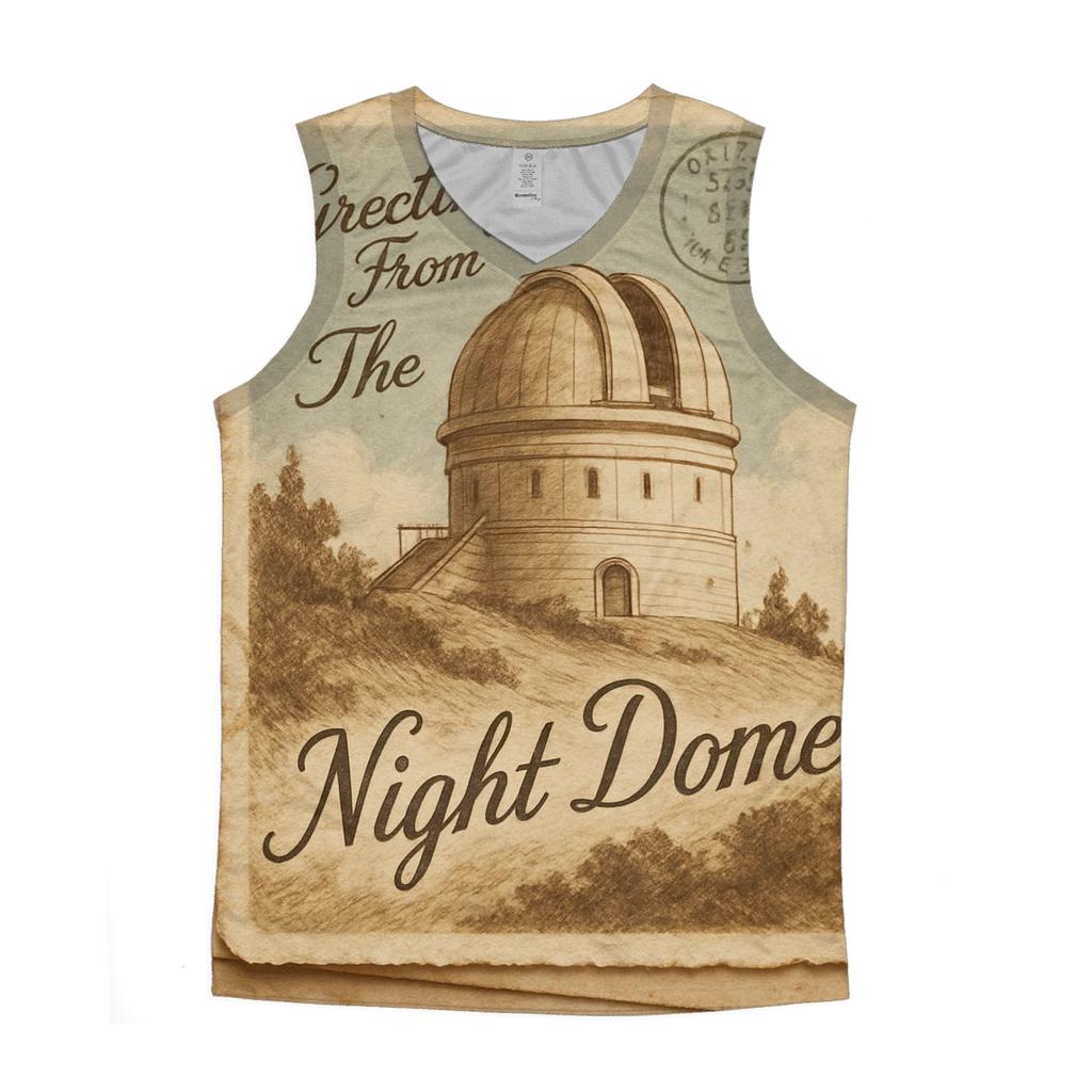 Sepia Observatory Postcard Collage personalized athletic tanks