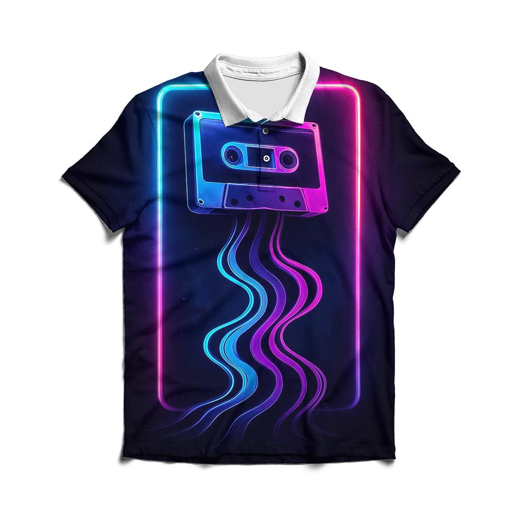 Neon Mixtape Portal premium cotton polo shirts