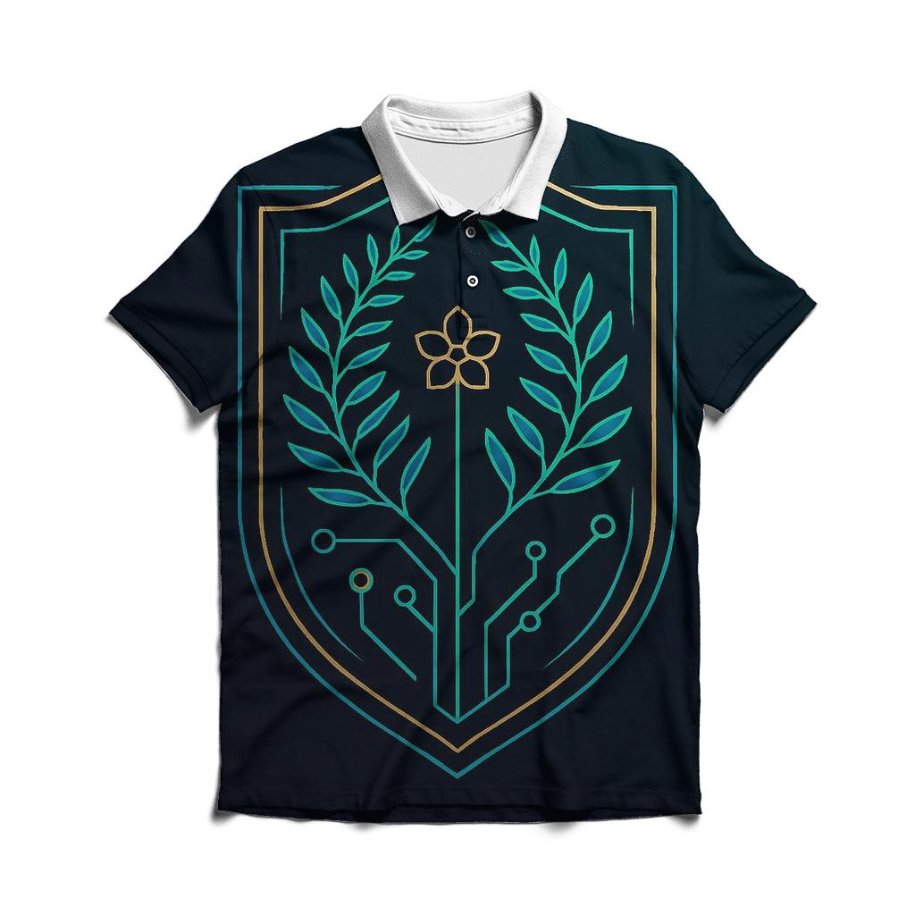 Aurora Circuit Botanical Crest stylish collar polo tees
