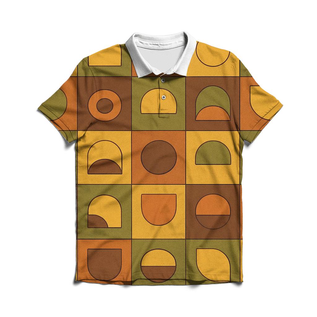 Groovy Patchwork Vinyl Tiles stylish collar polo tees