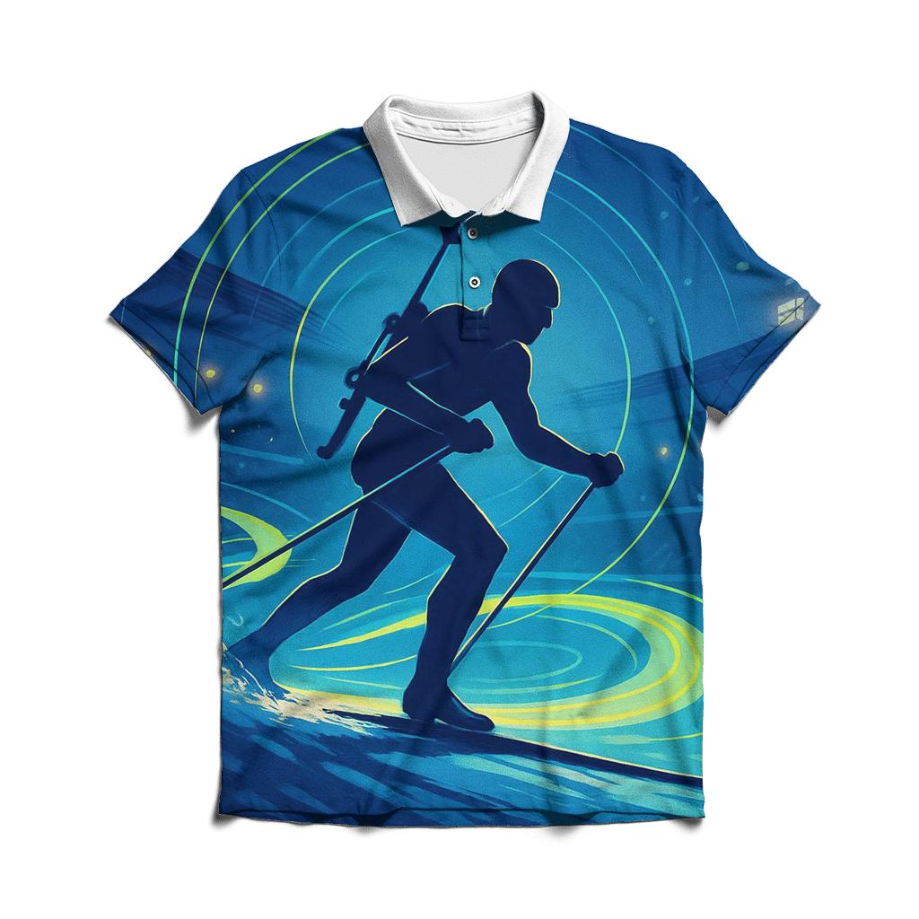 Aurora Biathlon Sprint Poster casual sports polo shirts