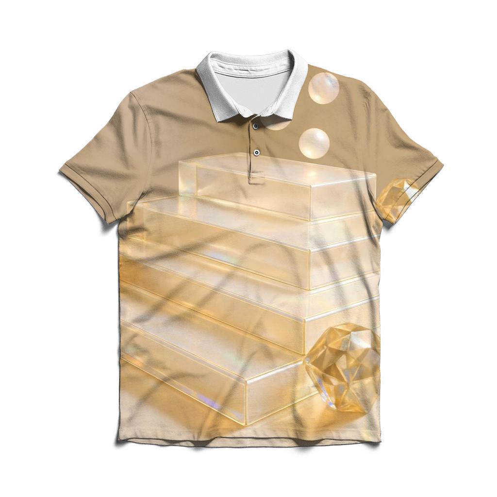 Champagne Prism Terrace stylish collar polo tees