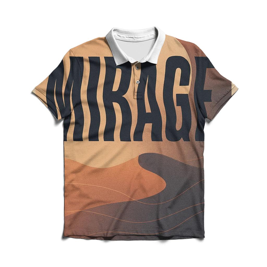 Desert Moon Mirage Typography Poster personalized polo shirts
