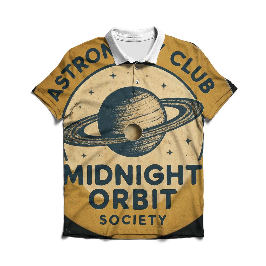 Faded Astronomy Club Vinyl Label personalized polo shirts