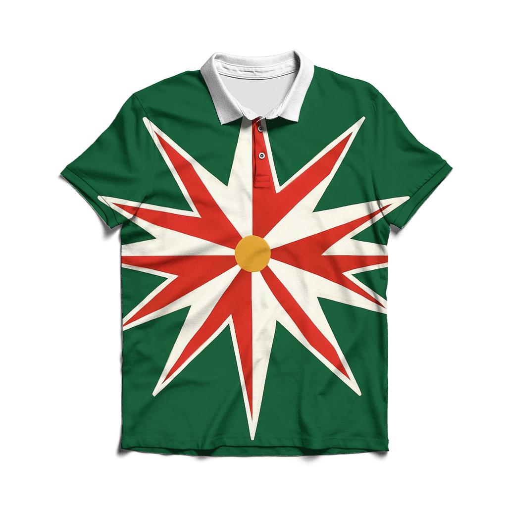 Candy Cane Polar Starburst branded logo polo shirts