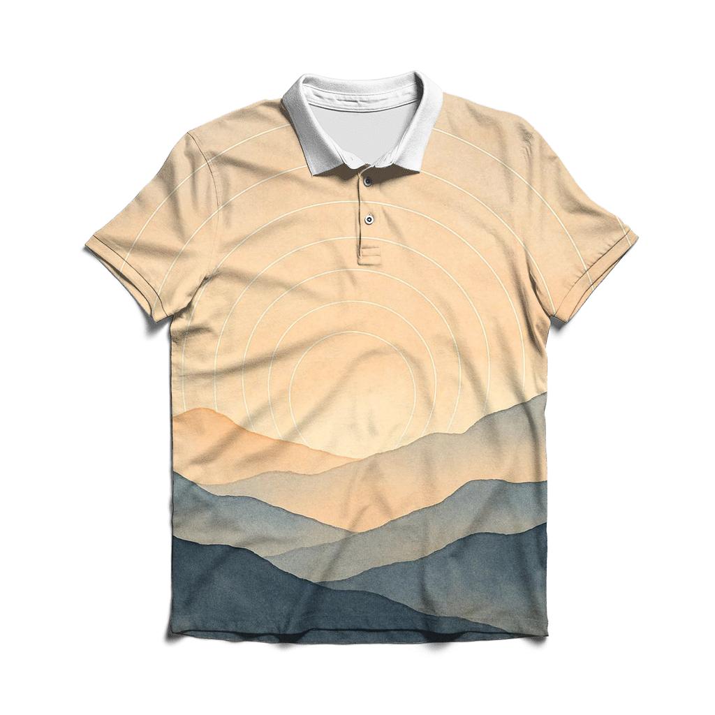 Mountain Breath Geometry designer slim fit polos