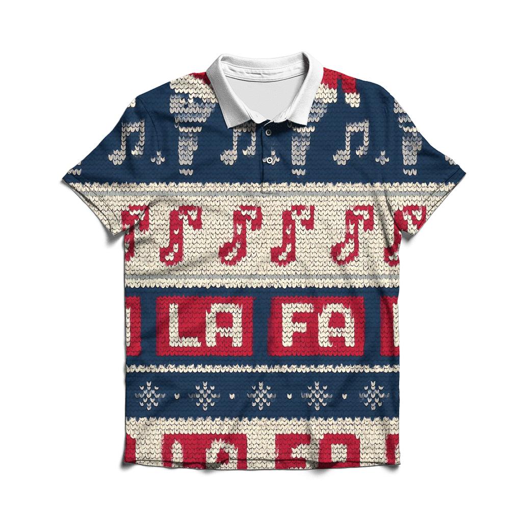 Christmas Carol Karaoke Stripe Design branded logo polo shirts