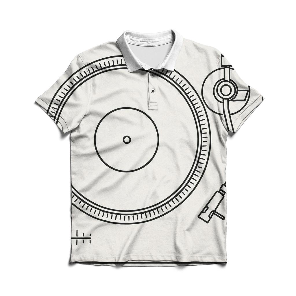 Mono Turntable Blueprint personalized polo shirts