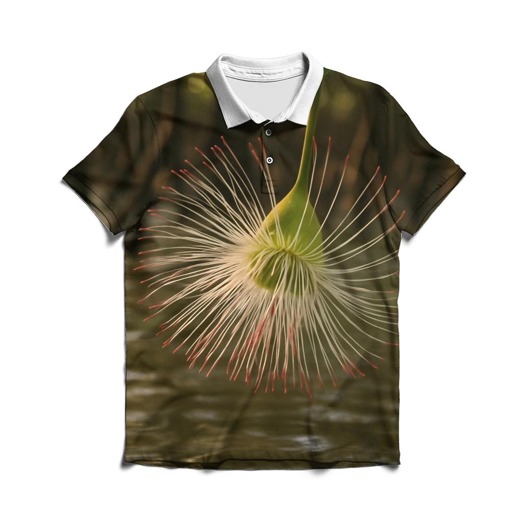 Mangrove Apple Blossom In Brackish Estuary premium cotton polo shirts