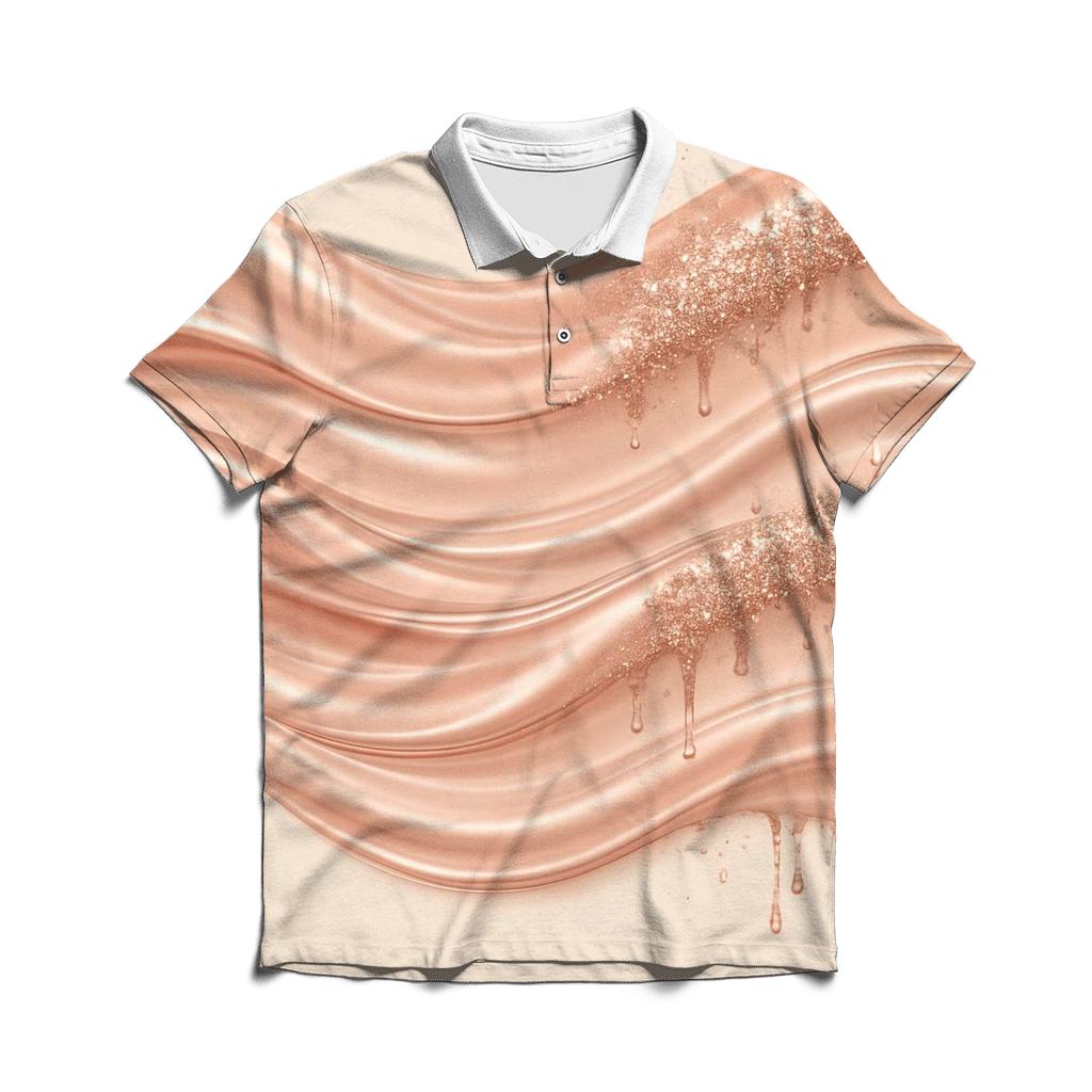 Rose Gold Shimmer Tides classic pique polos