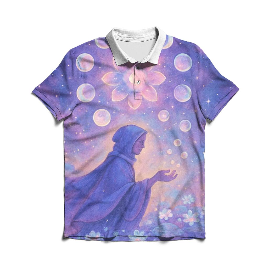 Garden Of Orbiting Glass Moons premium cotton polo shirts