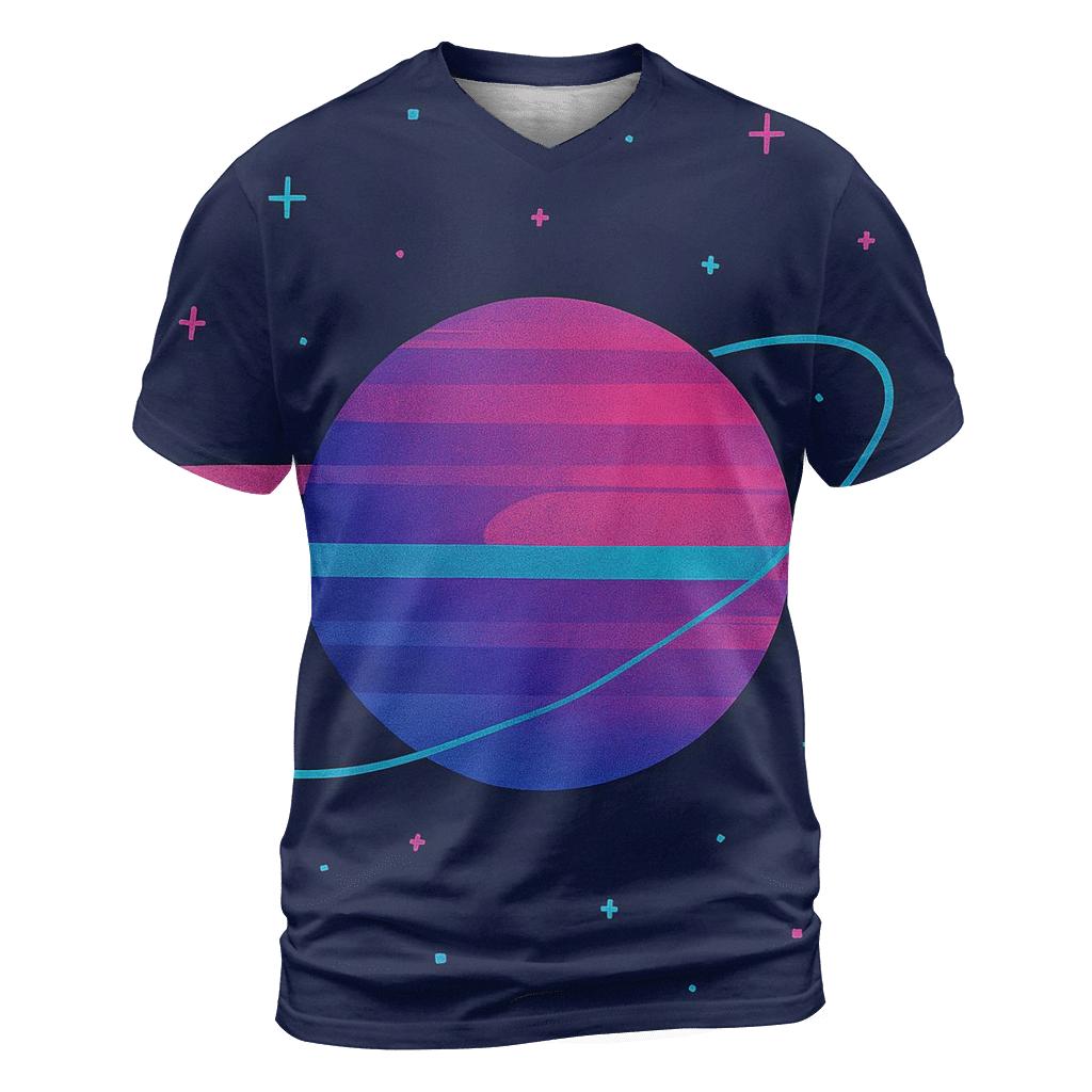 VHS Planetary Scanlines custom all-over print shirts