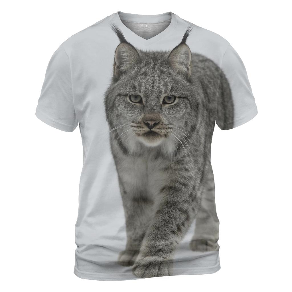 Boreal Stillness Lynx vibrant all-over design tees