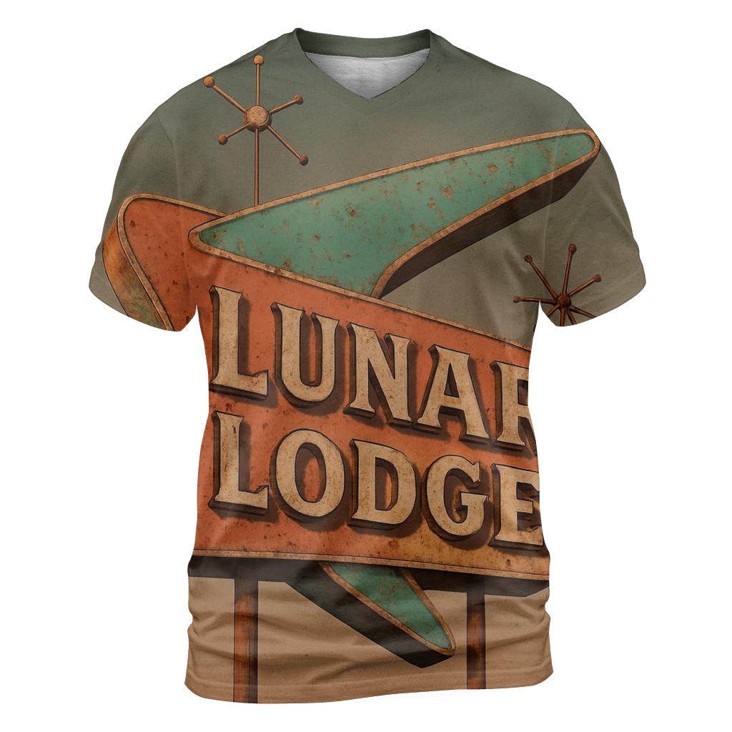 Weathered Space Age Motel Sign designer pattern shirts