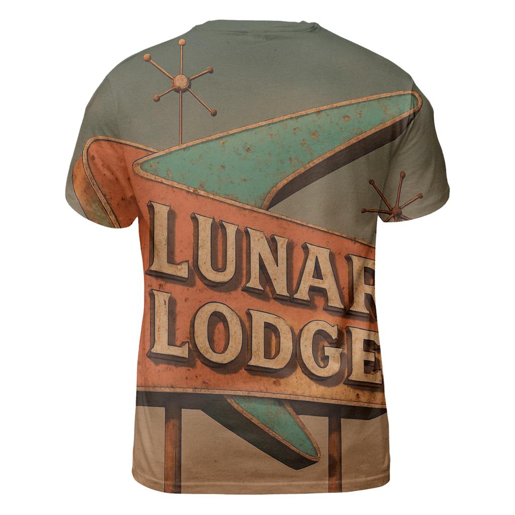 Weathered Space Age Motel Sign designer pattern shirts