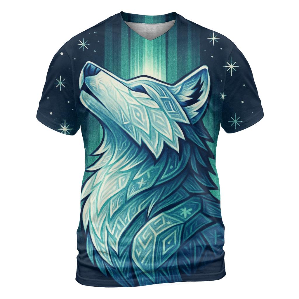 Aurora Runestone Wolf creative print fashion shirts