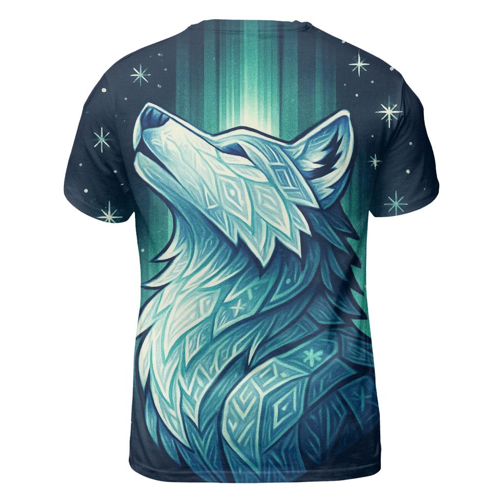 Aurora Runestone Wolf creative print fashion shirts