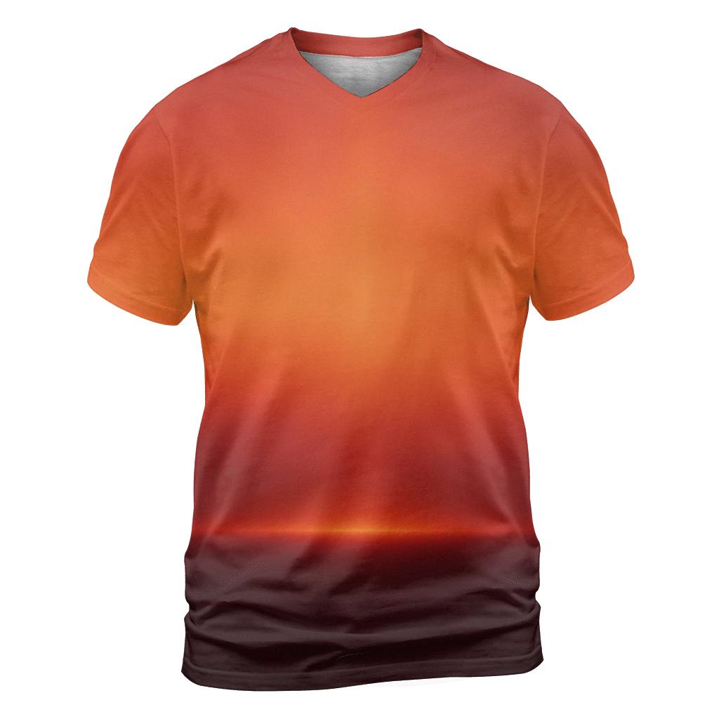 Molten Apricot Horizon vibrant all-over design tees