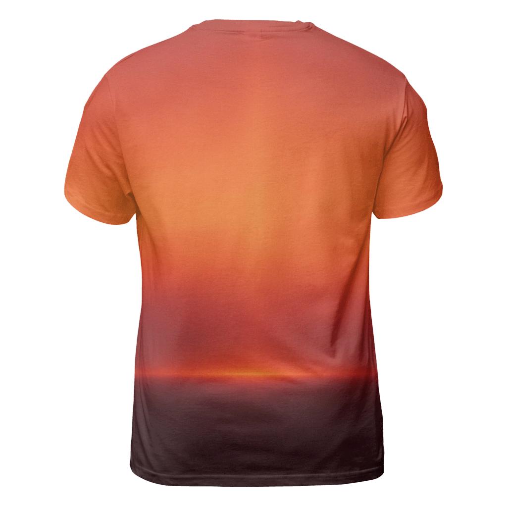 Molten Apricot Horizon vibrant all-over design tees