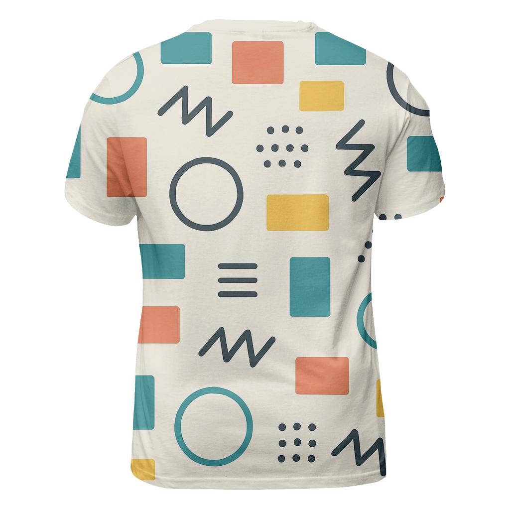 Memphis Space Station Tiles artistic all-over print tops