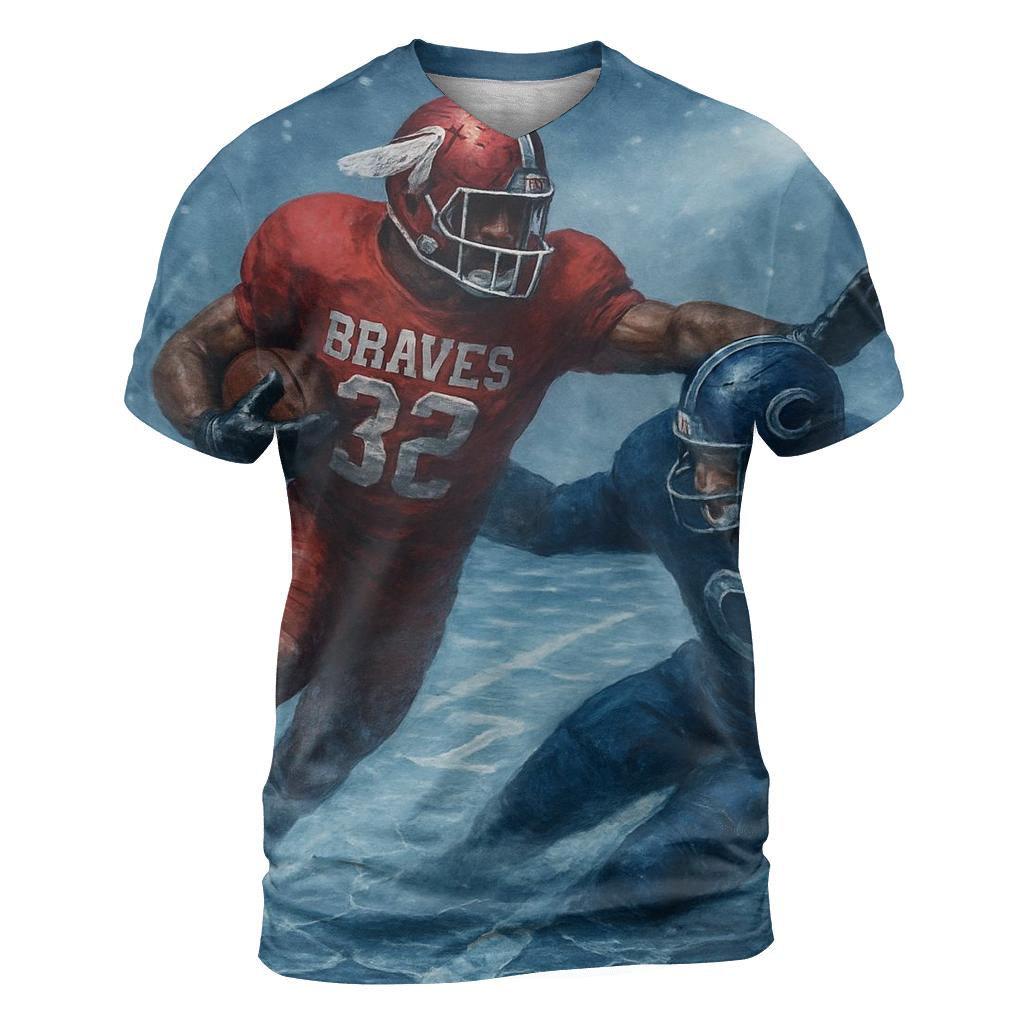 Icebound Gridiron Clash In The Windy Harbor vibrant all-over design tees