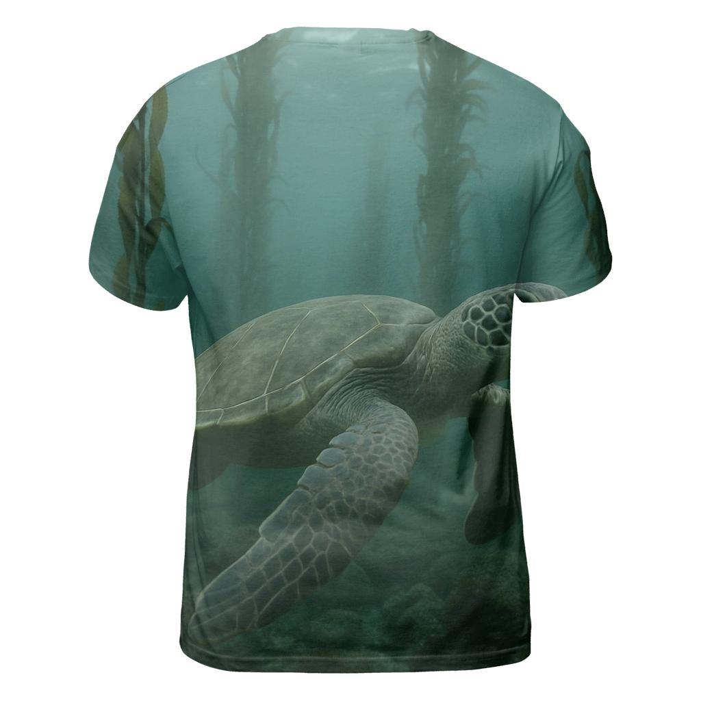 Kelp Forest Glide Green Sea Turtle trendy printed shirt styles