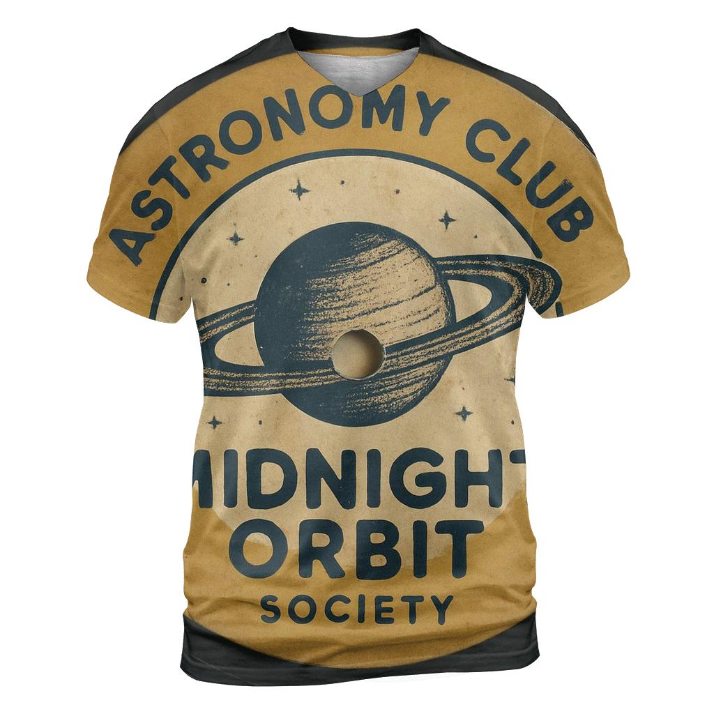 Faded Astronomy Club Vinyl Label trendy printed shirt styles