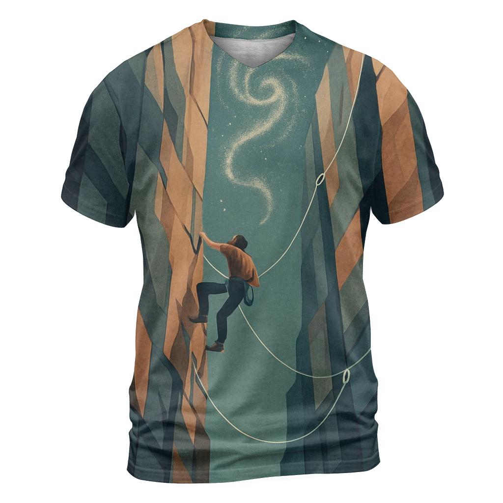 Gravity Well Rock Climbing Study trendy printed shirt styles