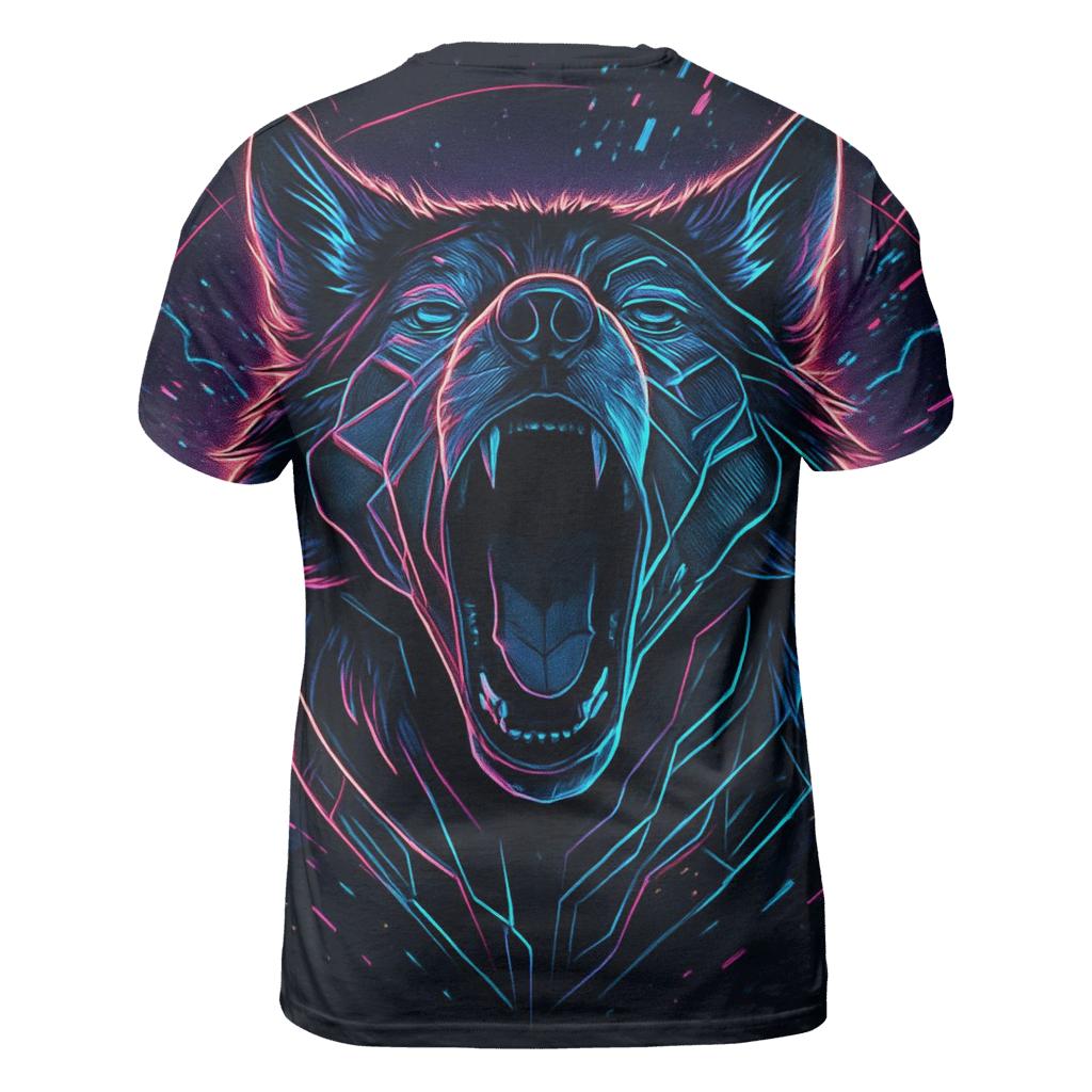 Neon Circuit Howl Wolf designer pattern shirts