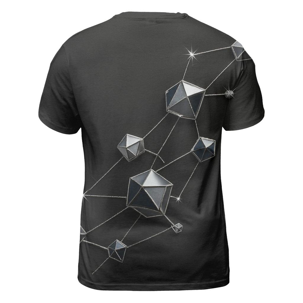 Charcoal Star Map Facets artistic all-over print tops