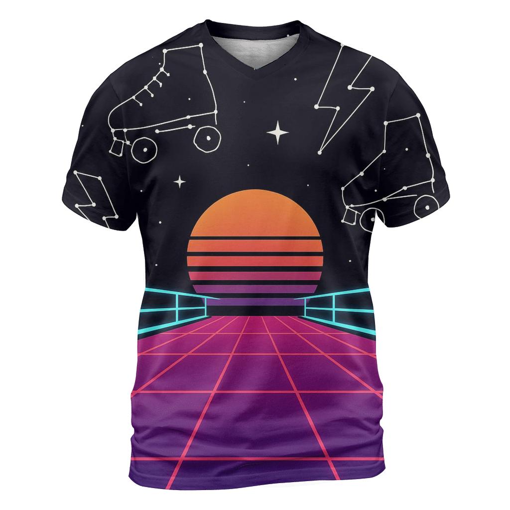 Neon Roller Rink Constellation trendy printed shirt styles