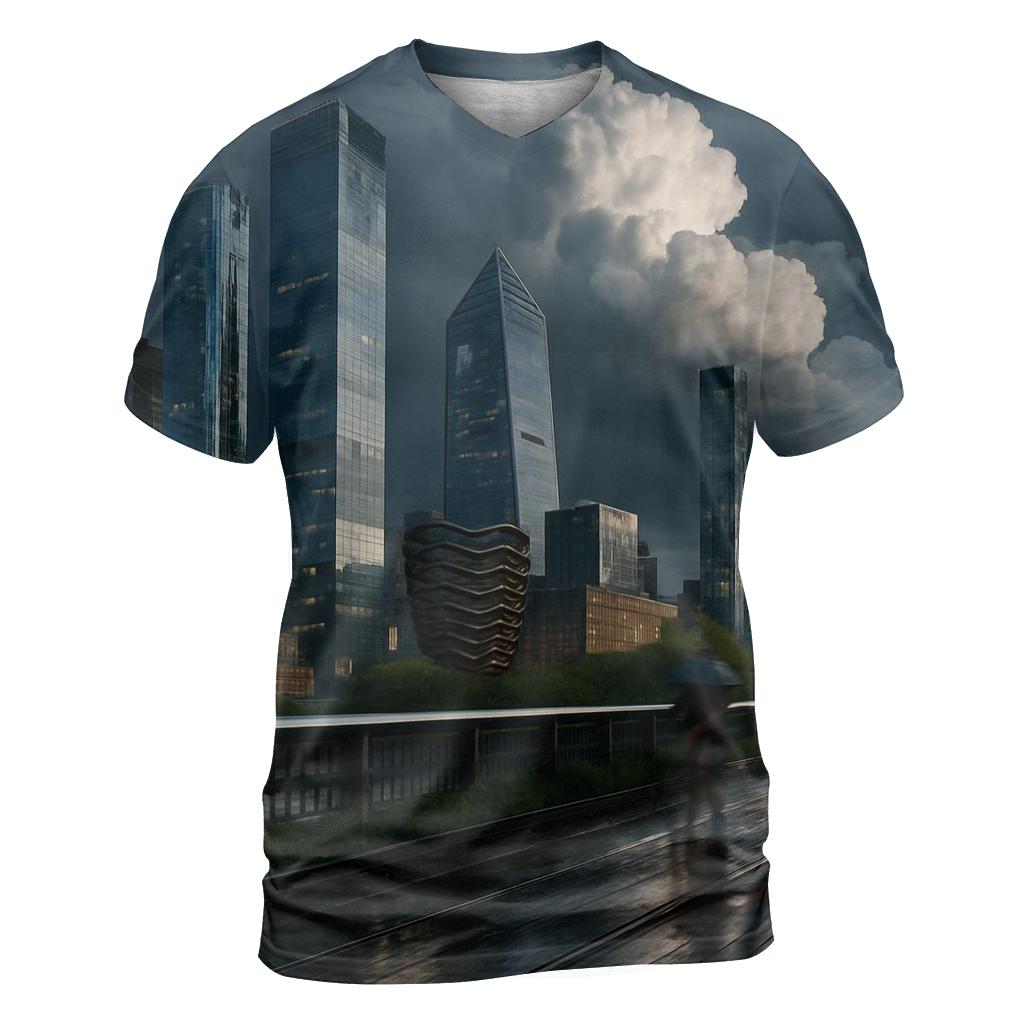 Summer Thunderhead Over Hudson Yards From The High Line trendy printed shirt styles
