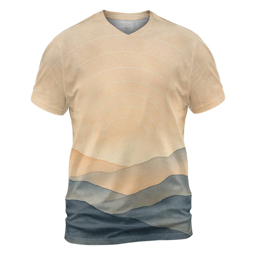 Mountain Breath Geometry trendy printed shirt styles