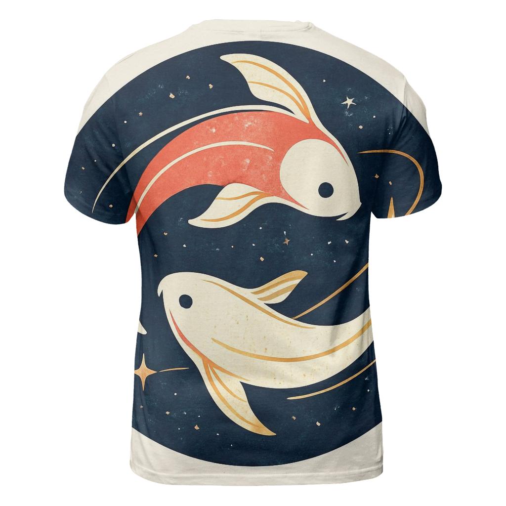 Koi Fish Orbit Yin Yang Emblem creative print fashion shirts