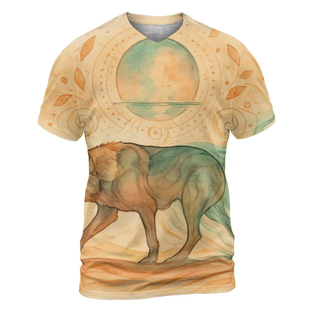 Desert Mirage Spirit Wolf unique graphic print tees