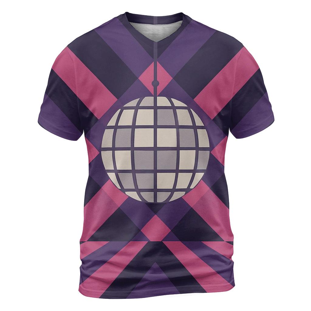 Disco Night Geometric Spotlight Grid vibrant all-over design tees