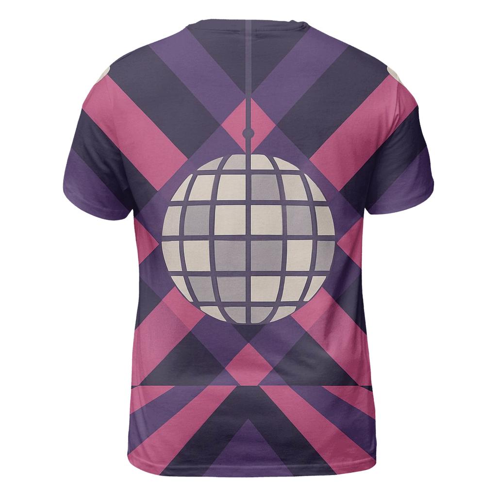 Disco Night Geometric Spotlight Grid vibrant all-over design tees