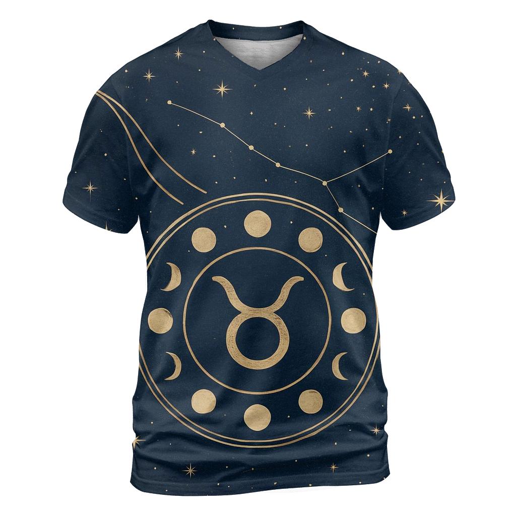 Taurus Hyades Bull Moon Phase Emblem creative print fashion shirts