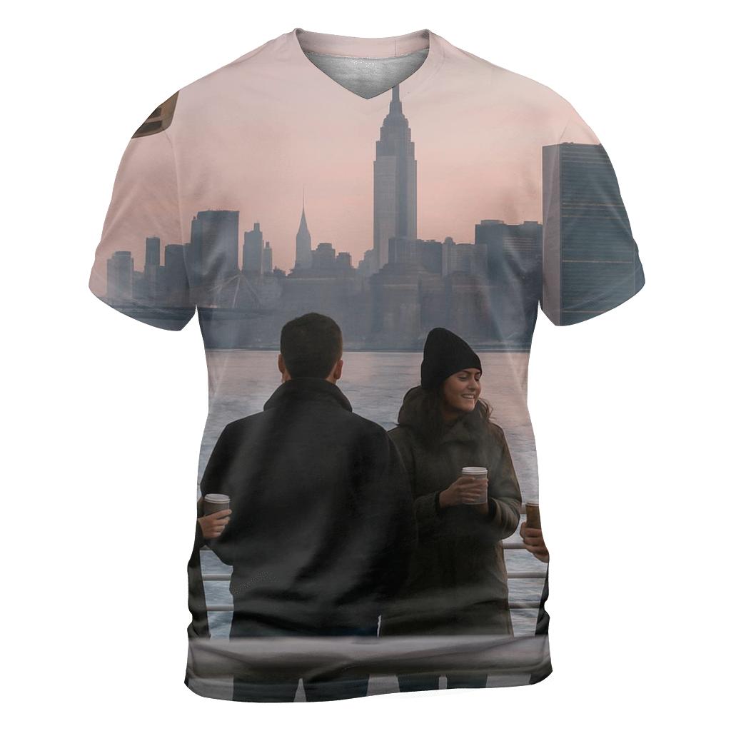 Dawn Commute On The East River Ferry With Midtown Behind unique graphic print tees