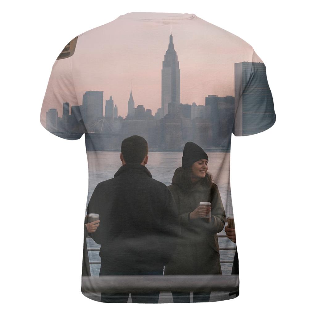 Dawn Commute On The East River Ferry With Midtown Behind unique graphic print tees